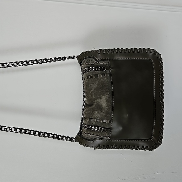 Zara Army Green Suede Adjustable CrossBody Bag- Like New - Picture 3 of 12